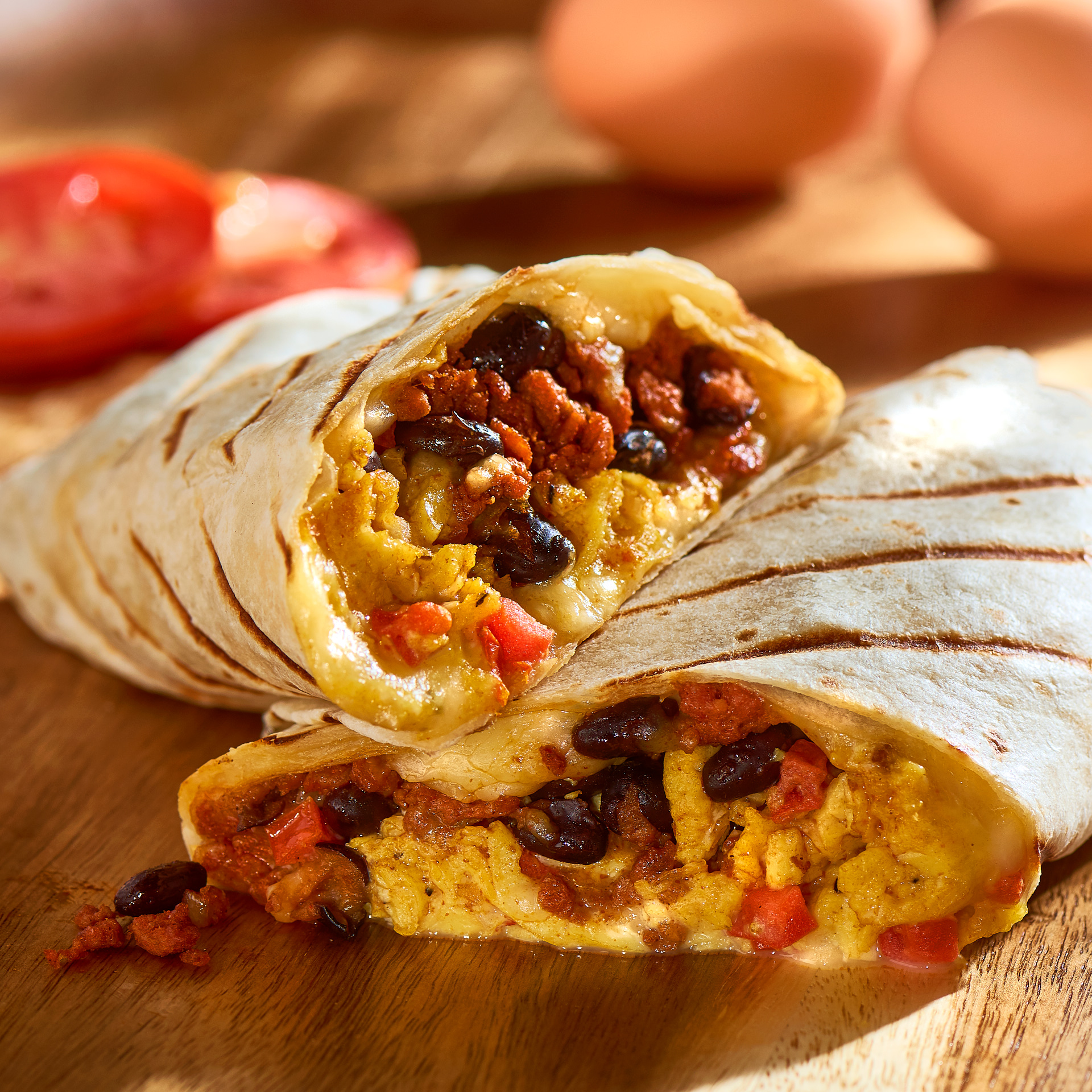 Burrito de huevo con chorizo